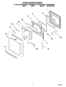 03 - Oven Door Parts parts for Kitchenaid Oven KEMC308KBL02 from AppliancePartsPros.com