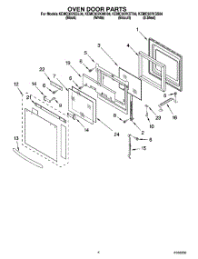 03 - Oven Door Parts parts for Kitchenaid Oven KEMC307KBL04 from AppliancePartsPros.com