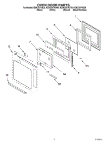 03 - Oven Door parts for Kitchenaid Oven KEMC307KBT0 from AppliancePartsPros.com