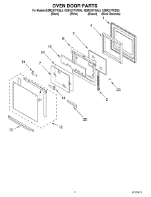 03 - Oven Door parts for Kitchenaid Oven KEMC377KBT0 from AppliancePartsPros.com