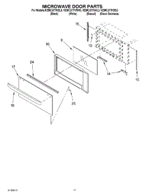 09 - Microwave Door parts for Kitchenaid Oven KEMC377KBS0 from AppliancePartsPros.com