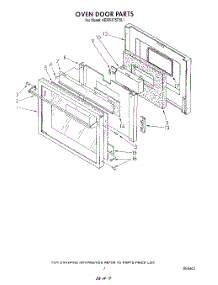 07 - Oven Door parts for Kitchenaid Oven KEMS376TBL1 from AppliancePartsPros.com