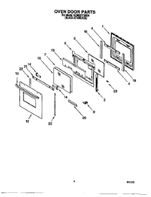03 - Oven Door parts for Kitchenaid Oven KEMS377DBS4 from AppliancePartsPros.com