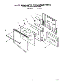 04 - Upper And Lower Oven Door parts for Kitchenaid Oven KEBS276YBL0 from AppliancePartsPros.com