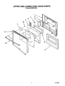 05 - Upper And Lower Oven Door parts for Kitchenaid Oven KEBS276YBL1 from AppliancePartsPros.com