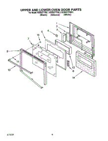 06 - Upper And Lower Oven Door parts for Kitchenaid Oven KEBS277YBL1 from AppliancePartsPros.com