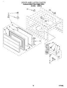 10 - Door And Latch parts for Kitchenaid Oven KEMI371BBL2 from AppliancePartsPros.com