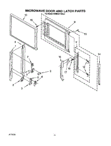 11 - Microwave Door And Latch parts for Kitchenaid Oven KEMS377XBL2 from AppliancePartsPros.com