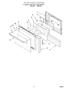 05 - Oven Door parts for Kitchenaid Oven KEBI141BBL3 from AppliancePartsPros.com