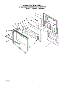 04 - Oven Door parts for Kitchenaid Oven KEBS177YBL2 from AppliancePartsPros.com