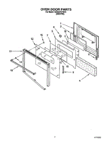 04 - Oven Door parts for Kitchenaid Oven KEBS276YWH1 from AppliancePartsPros.com