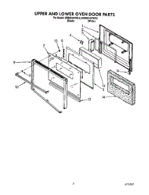 02 - Upper And Lower Oven Door parts for Kitchenaid Oven KEBS246YBL0 from AppliancePartsPros.com
