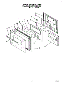 03 - Oven Door parts for Kitchenaid Oven KEMI371BBL1 from AppliancePartsPros.com