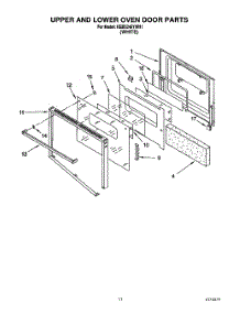 06 - Upper And Lower Oven Door parts for Kitchenaid Oven KEBS246YWH1 from AppliancePartsPros.com