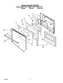 05 - Oven Door parts for Kitchenaid Oven KEBS177YBL1 from AppliancePartsPros.com