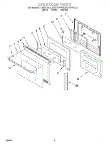 04 - Oven Door parts for Kitchenaid Oven KEBS177BBL3 from AppliancePartsPros.com