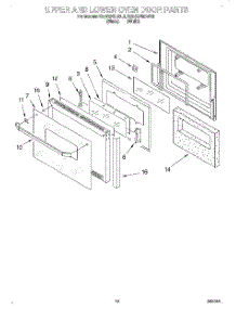 06 - Upper And Lower Oven Door parts for Kitchenaid Oven KEBS246BBL3 from AppliancePartsPros.com