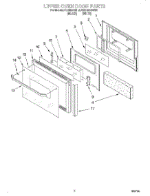 02 - Upper Oven Door parts for Kitchenaid Oven KEBI241BBL3 from AppliancePartsPros.com