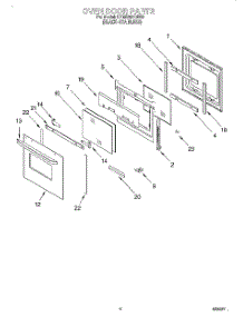 03 - Oven Door parts for Kitchenaid Oven KEMS307DBS2 from AppliancePartsPros.com