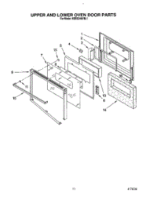 07 - Upper And Lower Oven Door parts for Kitchenaid Oven KEBS246YBL1 from AppliancePartsPros.com