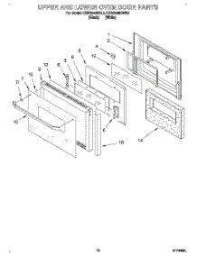 06 - Upper And Lower Oven Door parts for Kitchenaid Oven KEBS246BWH2 from AppliancePartsPros.com