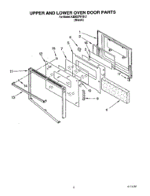 04 - Upper And Lower Oven Door parts for Kitchenaid Oven KEBS276YBL2 from AppliancePartsPros.com