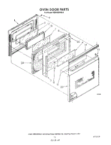 08 - Oven Door parts for Kitchenaid Oven KEMI300VBL4 from AppliancePartsPros.com