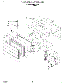 05 - Door And Latch parts for Kitchenaid Oven KEMI301BWH0 from AppliancePartsPros.com