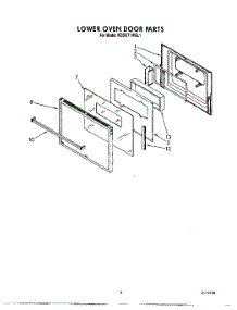 06 - Lower Oven Door parts for Kitchenaid Oven KEBI271WBL1 from AppliancePartsPros.com