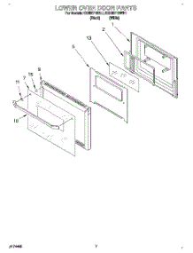 05 - Lower Oven Door parts for Kitchenaid Oven KEBI271BWH1 from AppliancePartsPros.com