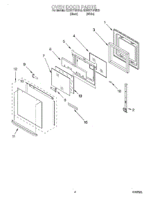 03 - Oven Door parts for Kitchenaid Oven KEBI171DBL9 from AppliancePartsPros.com
