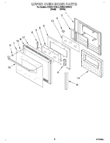 04 - Upper Oven Door parts for Kitchenaid Oven KEBI271BWH2 from AppliancePartsPros.com