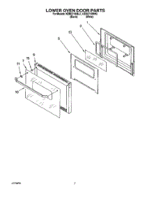 05 - Lower Oven Door parts for Kitchenaid Oven KEBI271BWH2 from AppliancePartsPros.com