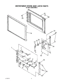 05 - Microwave Door And Latch parts for Kitchenaid Oven KEMI300WBL3 from AppliancePartsPros.com