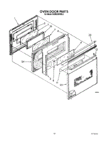 07 - Oven Door parts for Kitchenaid Oven KEMI300WBL3 from AppliancePartsPros.com