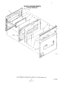 08 - Oven Door parts for Kitchenaid Oven KEMI300VBL1 from AppliancePartsPros.com