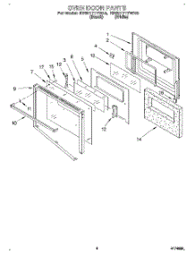 03 - Oven Door parts for Kitchenaid Oven KEBI171YWH3 from AppliancePartsPros.com