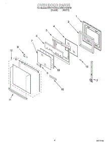 03 - Oven Door parts for Kitchenaid Oven KEBI171DWH8 from AppliancePartsPros.com