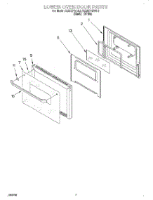 05 - Lower Oven Door parts for Kitchenaid Oven KEBI271BBL3 from AppliancePartsPros.com