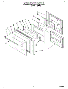 03 - Oven Door parts for Kitchenaid Oven KEBI171BBL2 from AppliancePartsPros.com