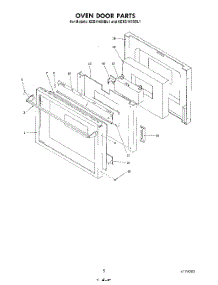 05 - Oven Door parts for Kitchenaid Oven KEBI140SBL1 from AppliancePartsPros.com