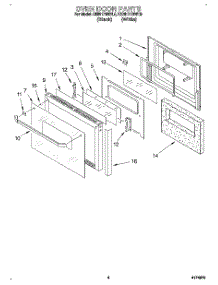 03 - Oven Door parts for Kitchenaid Oven KEBI171BWH0 from AppliancePartsPros.com