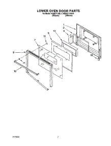 05 - Lower Oven Door parts for Kitchenaid Oven KEBI271YBL1 from AppliancePartsPros.com