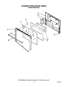 06 - Lower Oven Door parts for Kitchenaid Oven KEBI271XBL2 from AppliancePartsPros.com