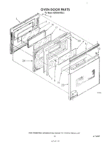 08 - Oven Door parts for Kitchenaid Oven KEMI300VBL3 from AppliancePartsPros.com