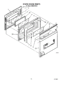08 - Oven Door parts for Kitchenaid Oven KEMI300VBL2 from AppliancePartsPros.com