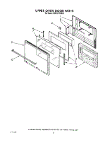 05 - Upper Oven Door parts for Kitchenaid Oven KEBI271WBL3 from AppliancePartsPros.com
