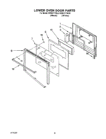 06 - Lower Oven Door parts for Kitchenaid Oven KEBI271YBL0 from AppliancePartsPros.com