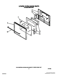 06 - Lower Oven Door parts for Kitchenaid Oven KEBI271WBL2 from AppliancePartsPros.com