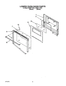 05 - Lower Oven Door parts for Kitchenaid Oven KEBI271YBL2 from AppliancePartsPros.com